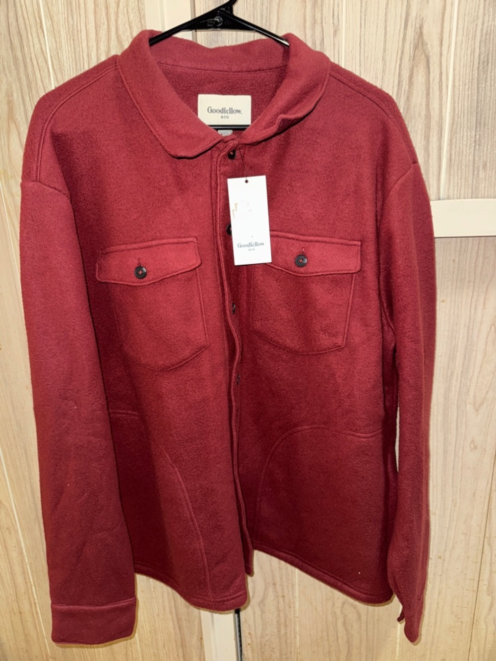 Goodfellow & Co Burgundy Fleece Shirt Jacket